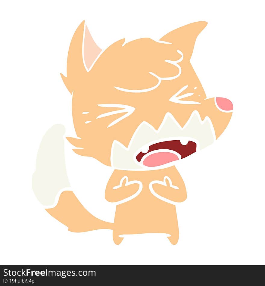 angry flat color style cartoon fox