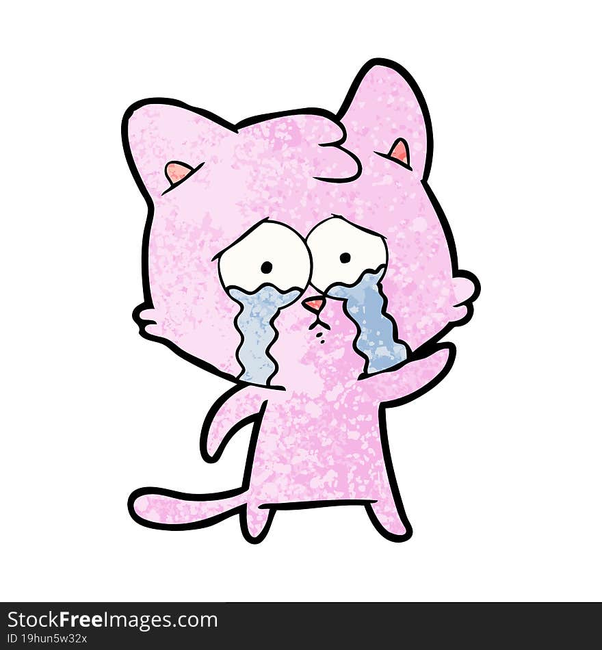 crying cartoon cat. crying cartoon cat