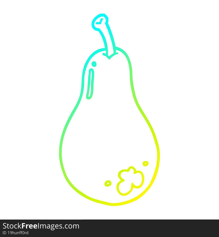 cold gradient line drawing cartoon pear