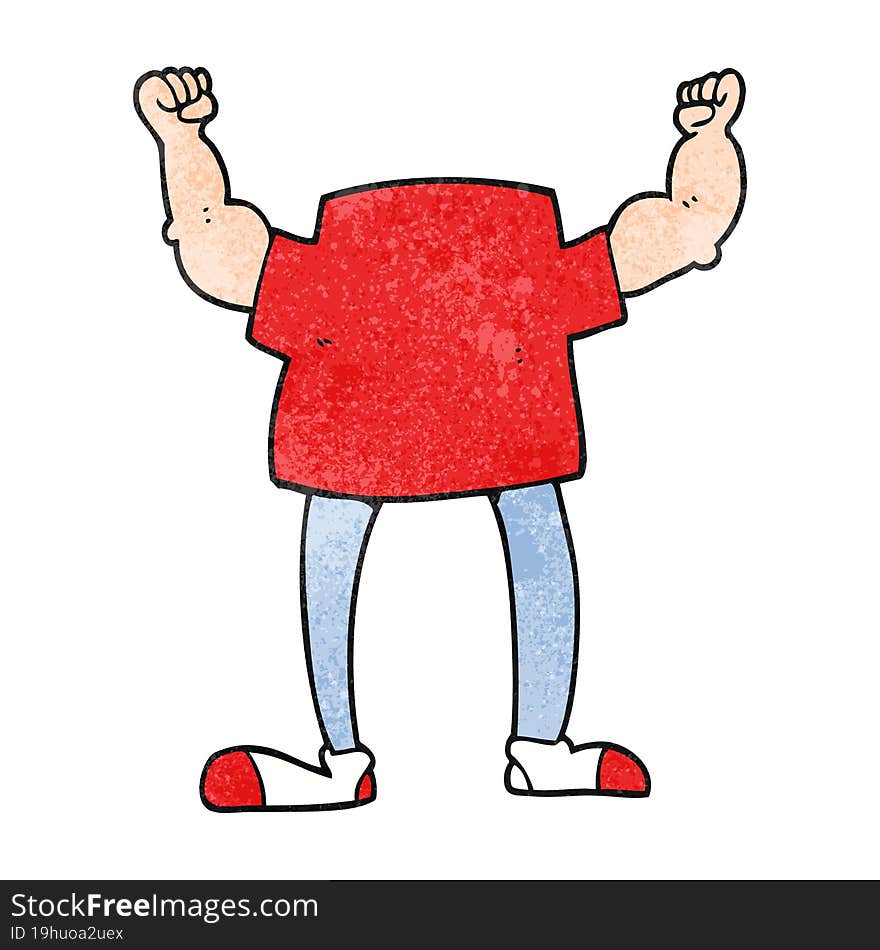 textured cartoon headless man