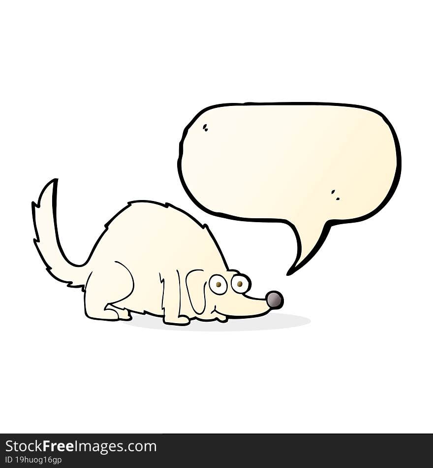 cartoon happy dog with speech bubble