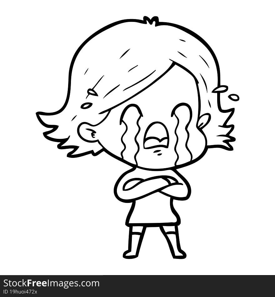 cartoon woman crying. cartoon woman crying