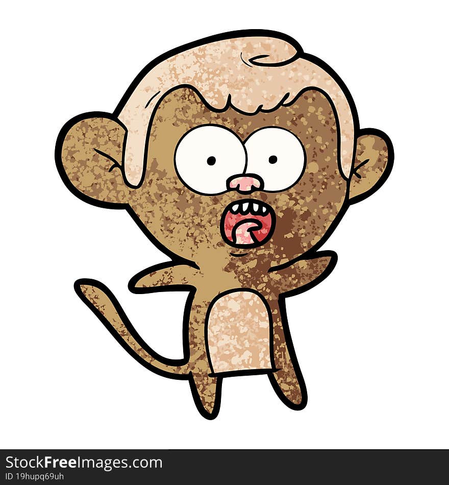 cartoon shocked monkey. cartoon shocked monkey