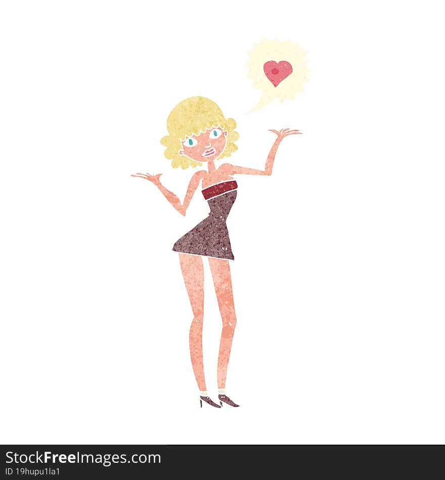 cartoon woman in love