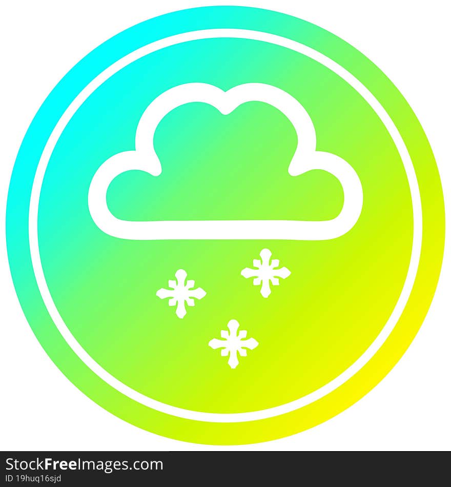 snow cloud circular in cold gradient spectrum