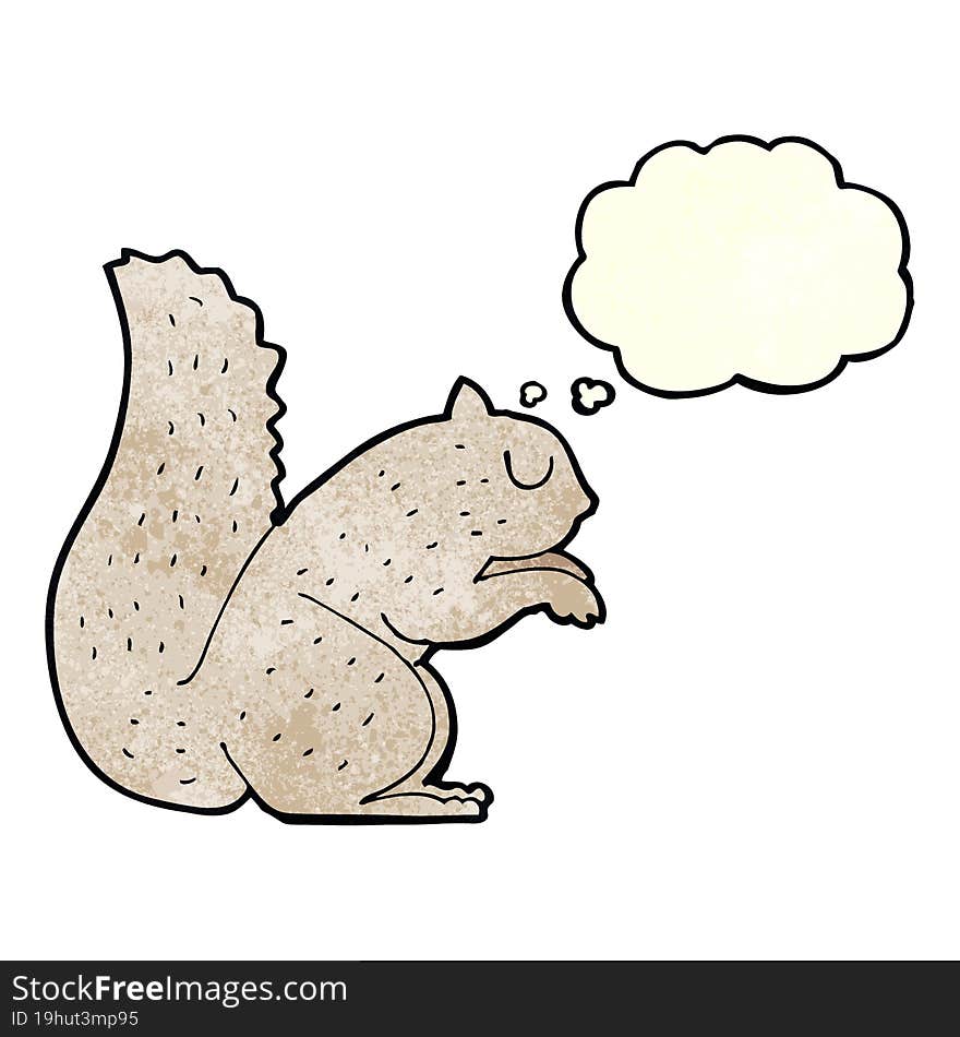 cartoon squirrel with thought bubble