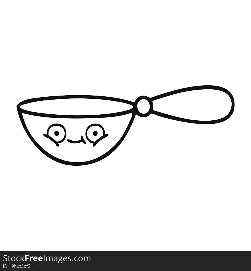 line drawing cartoon measuring spoon