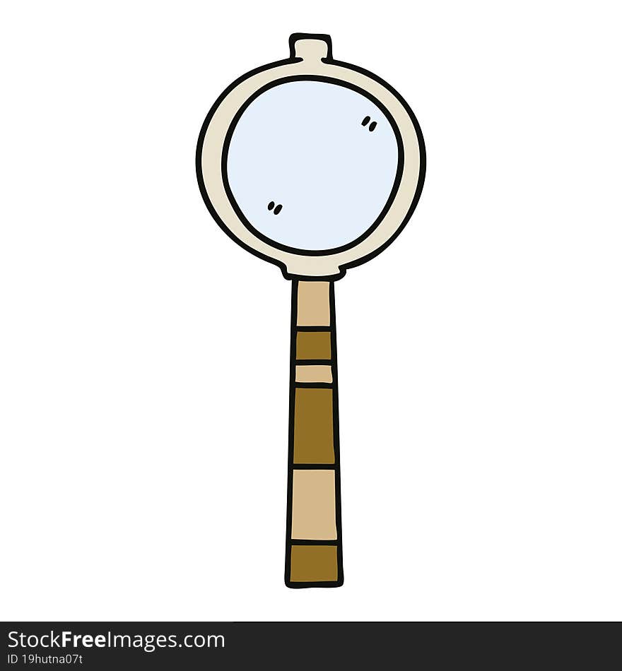 quirky hand drawn cartoon magnifying glass