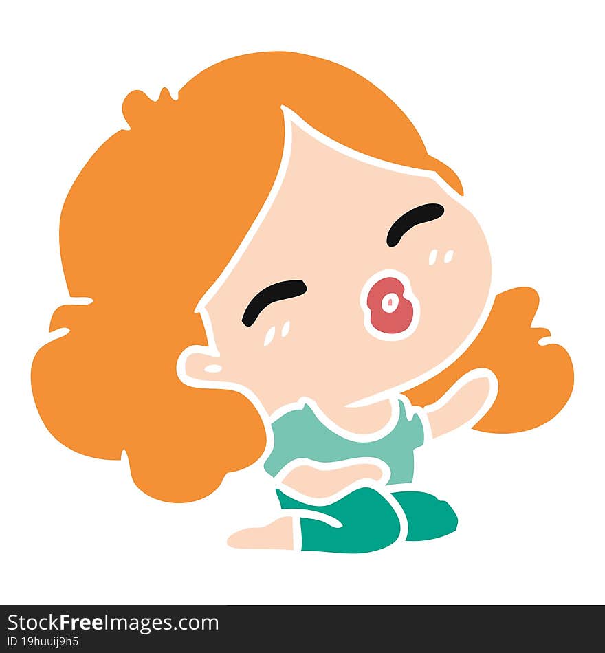 Cartoon Of Cute Kawaii Girl