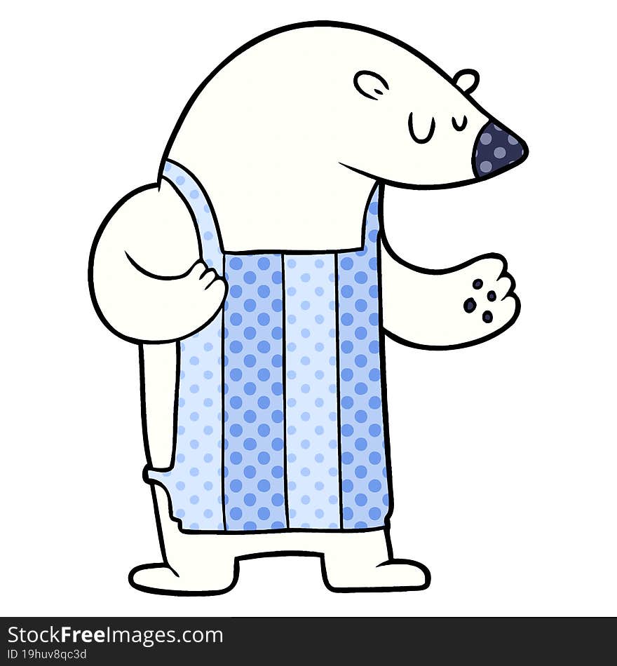 cartoon polar bear chef. cartoon polar bear chef