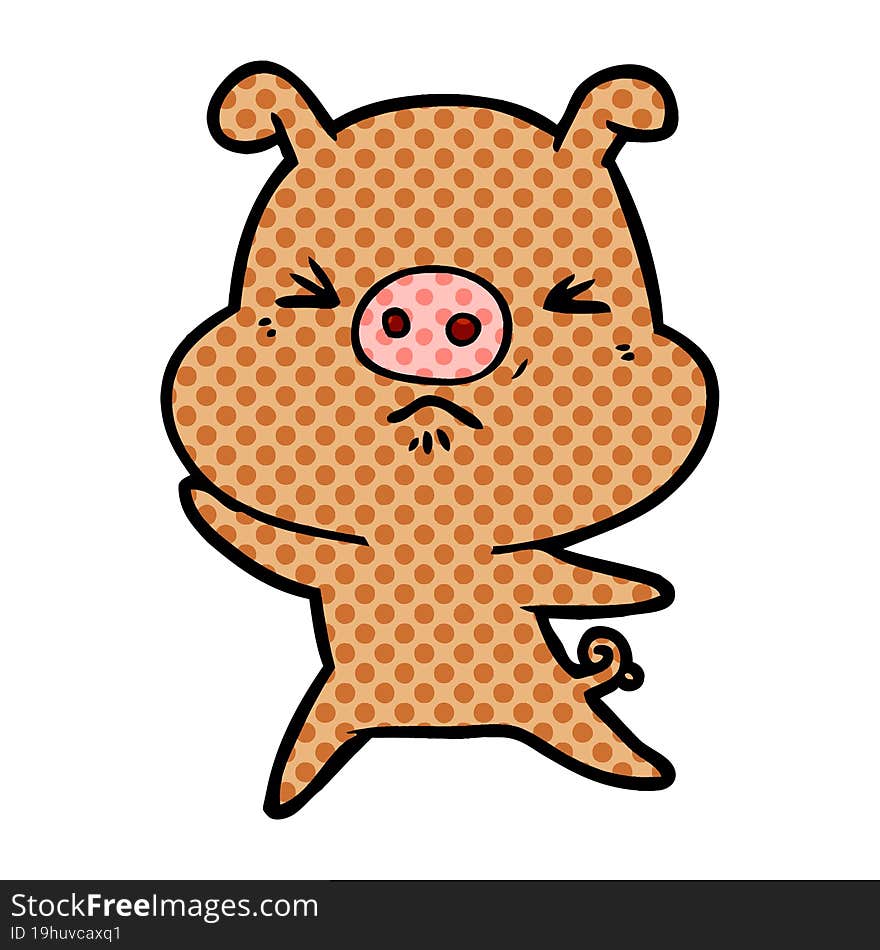 cartoon angry pig. cartoon angry pig