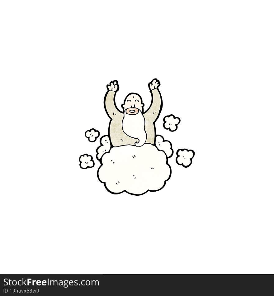 cartoon god on cloud