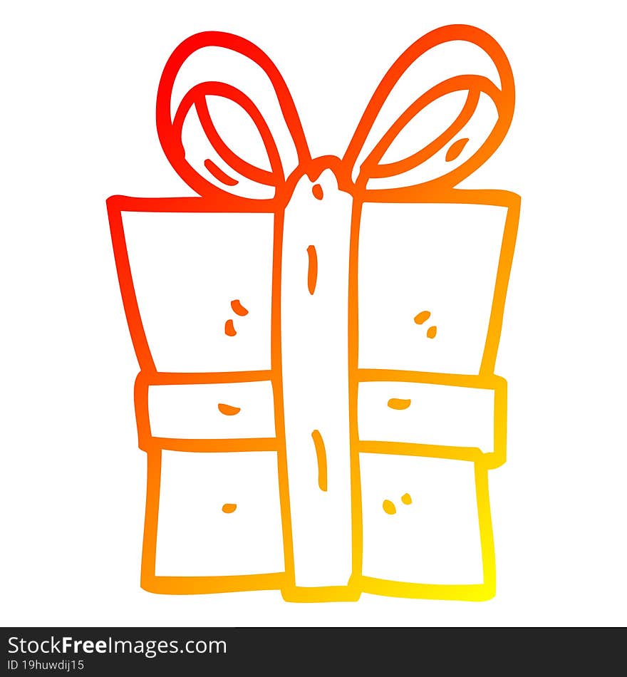 warm gradient line drawing cartoon gift