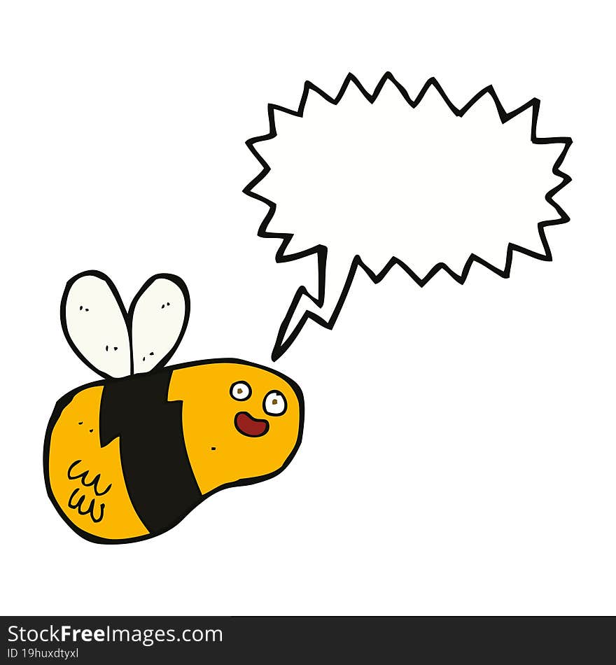 cartoon bee with speech bubble