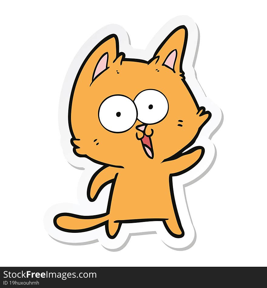 sticker of a funny cartoon cat