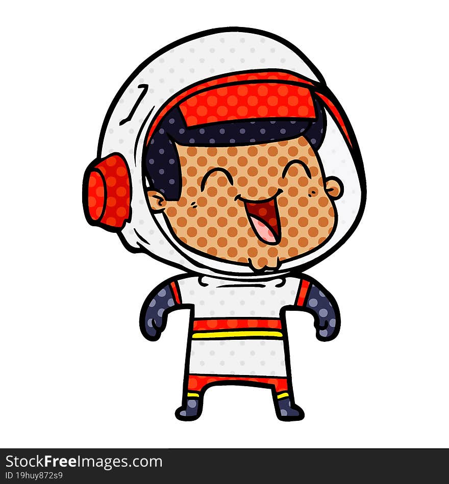 happy cartoon astronaut. happy cartoon astronaut