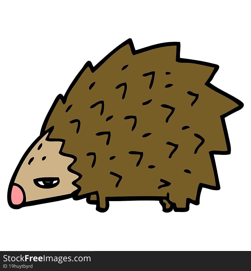 cartoon doodle angry hedgehog