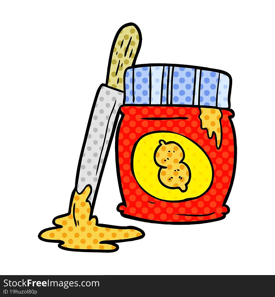 cartoon jar of peanut butter. cartoon jar of peanut butter