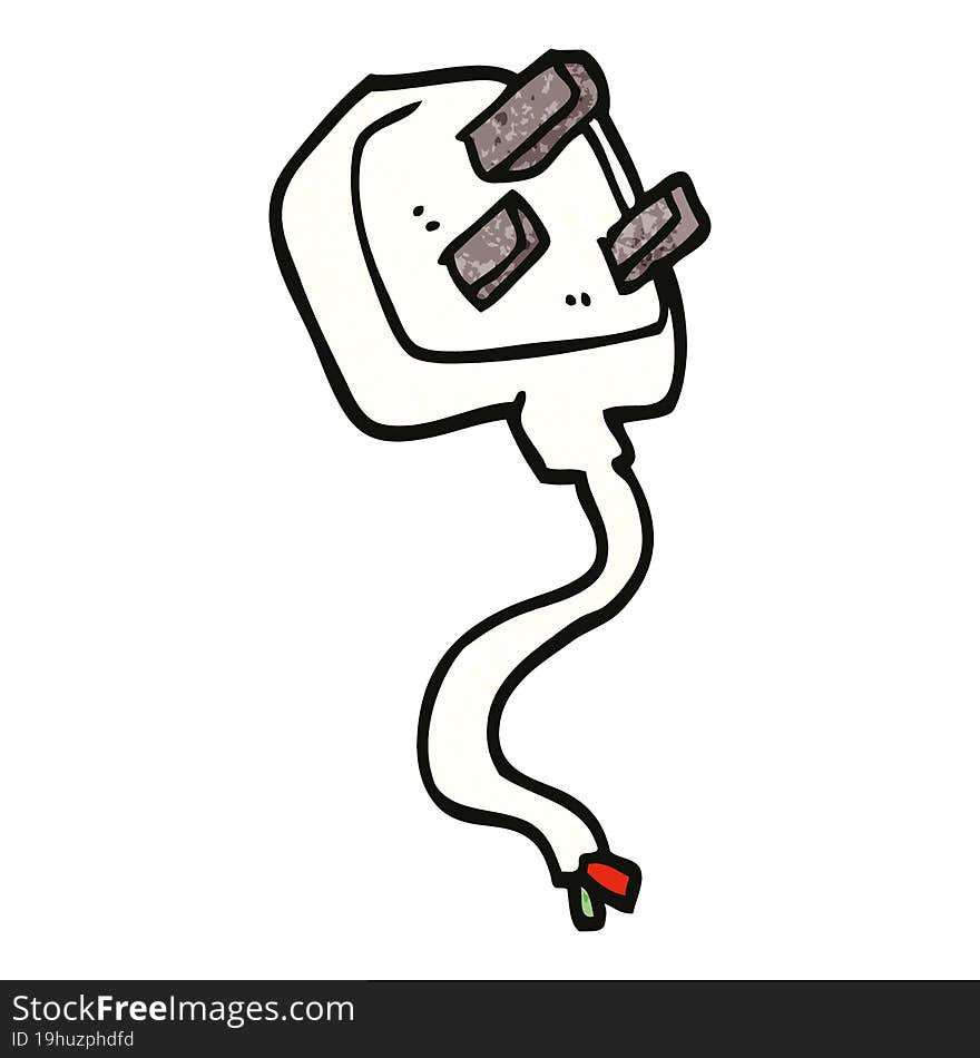 cartoon doodle british plug