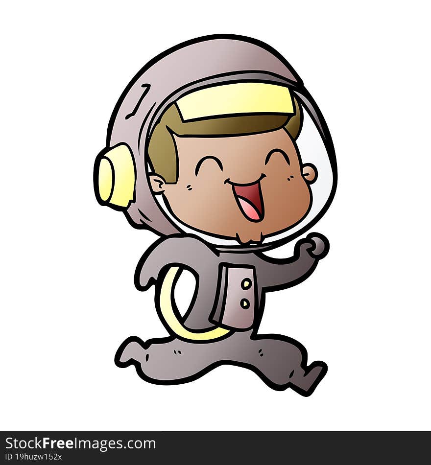 happy cartoon astronaut. happy cartoon astronaut