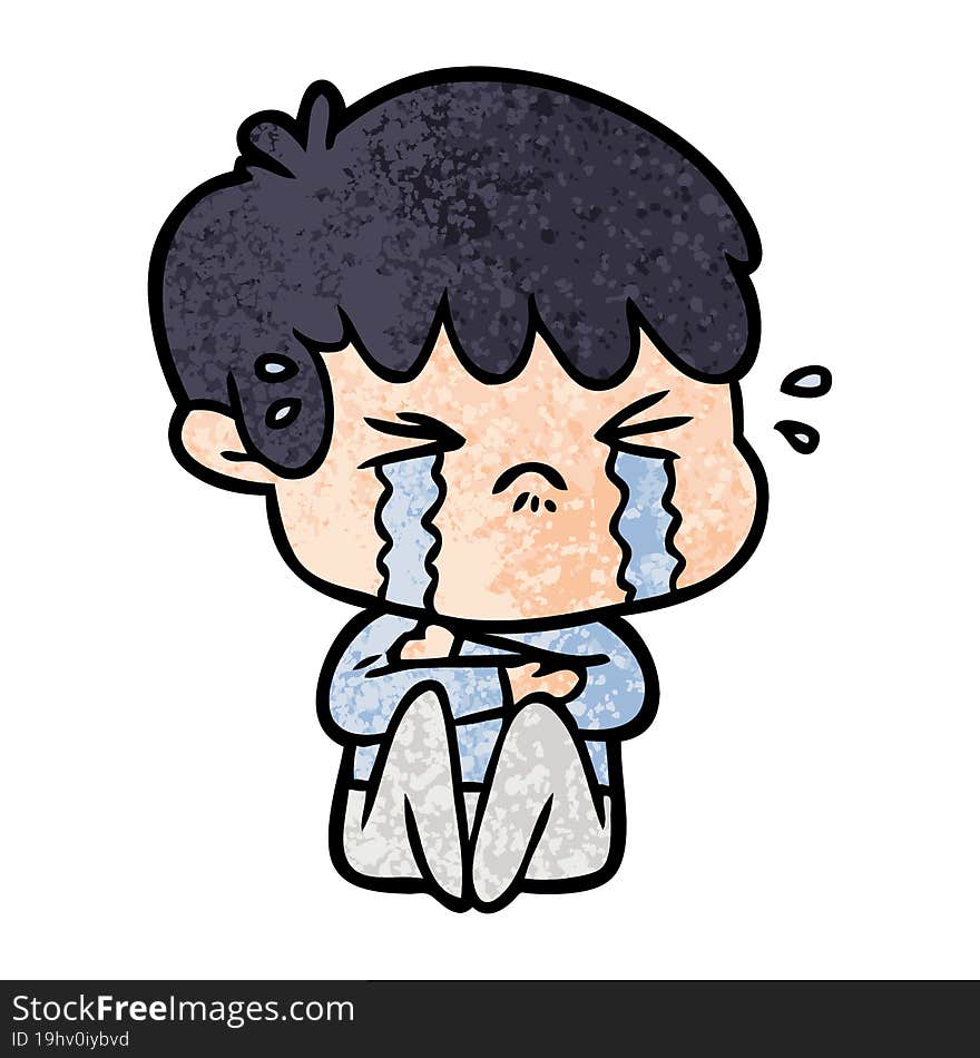 cartoon boy crying. cartoon boy crying