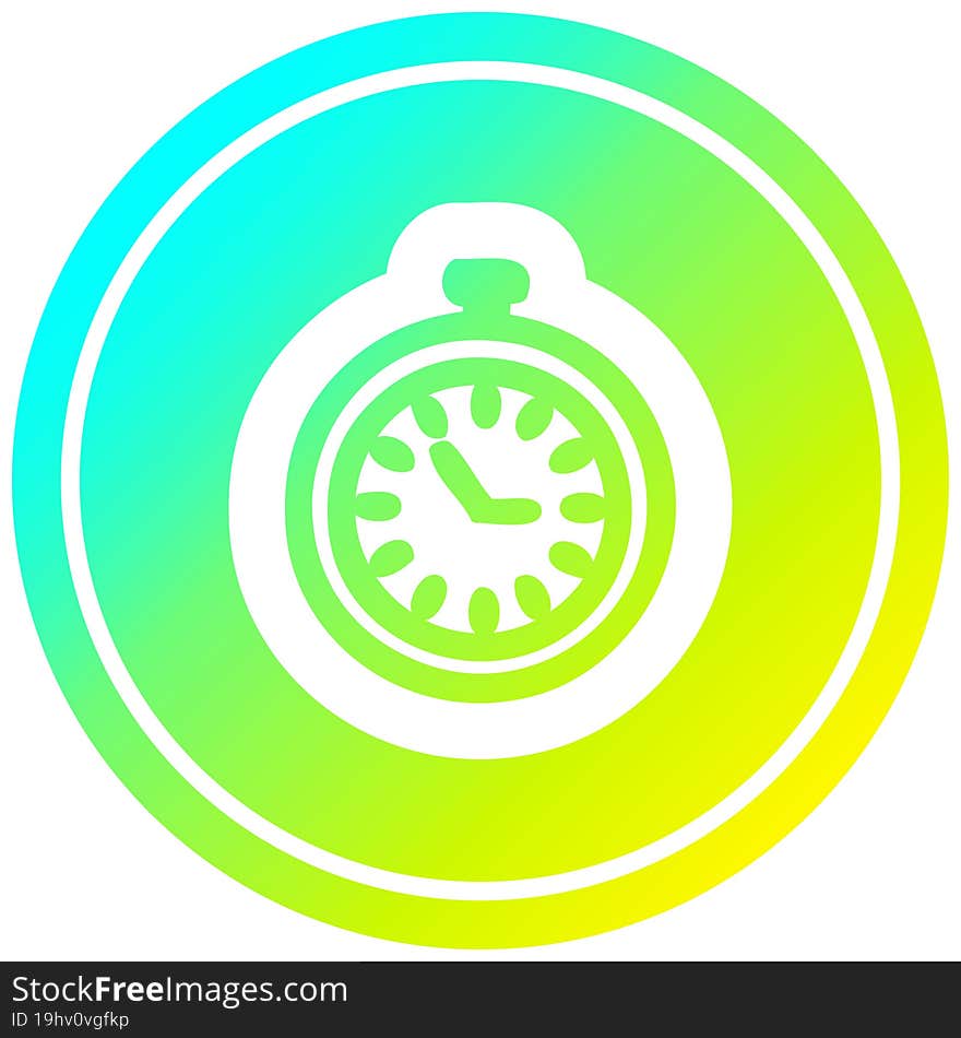 Stop Watch Circular In Cold Gradient Spectrum