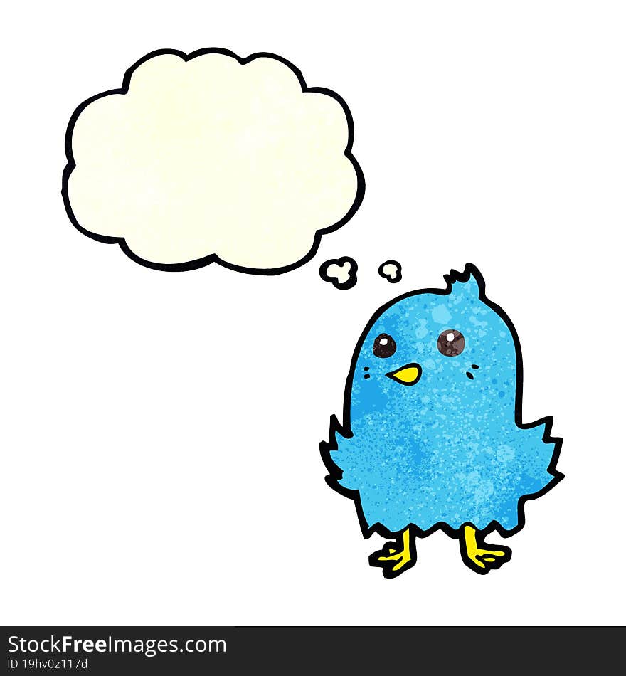 cartoon bird with thought bubble