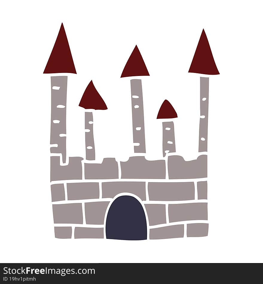 cartoon doodle traditional castle