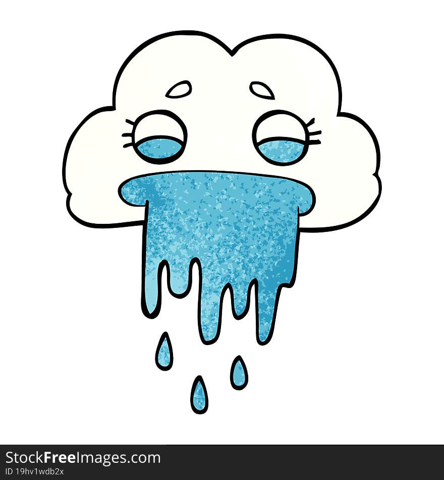 cartoon doodle rain cloud