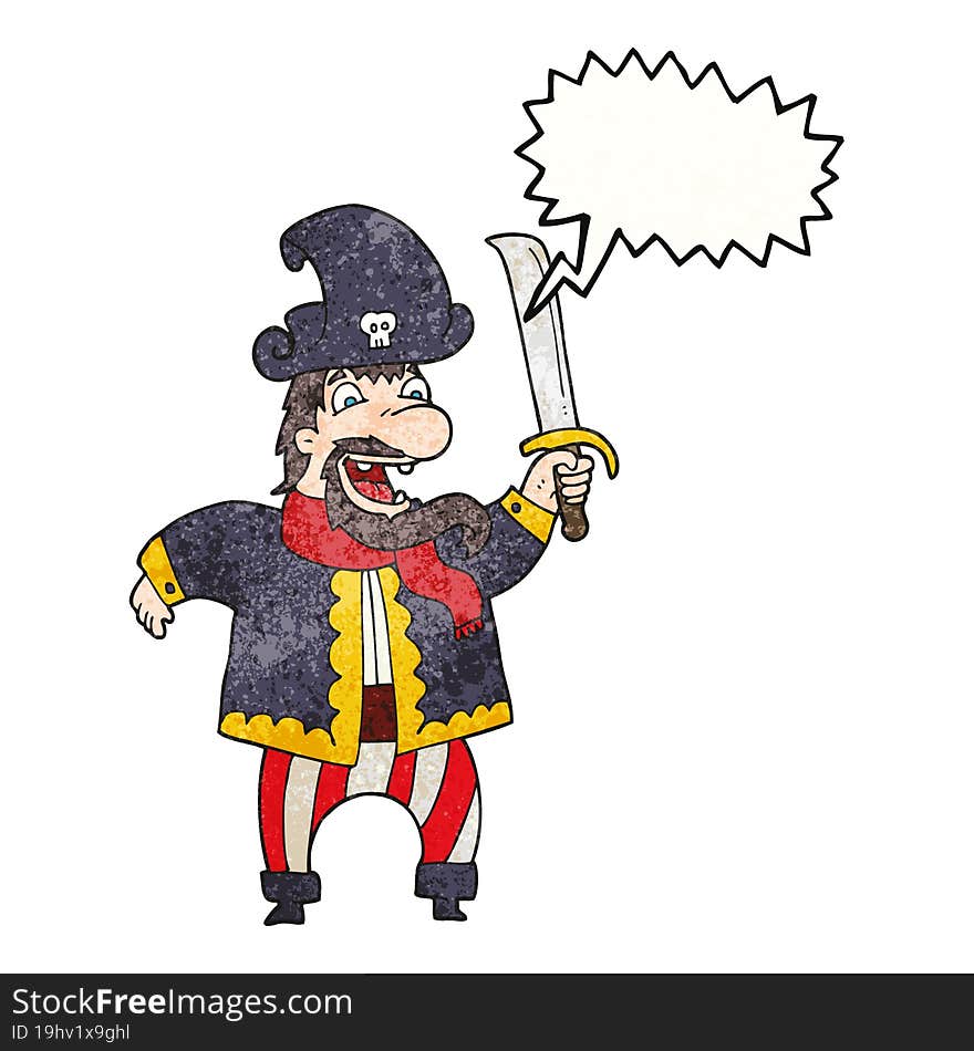 speech bubble textured cartoon laughing pirate captain