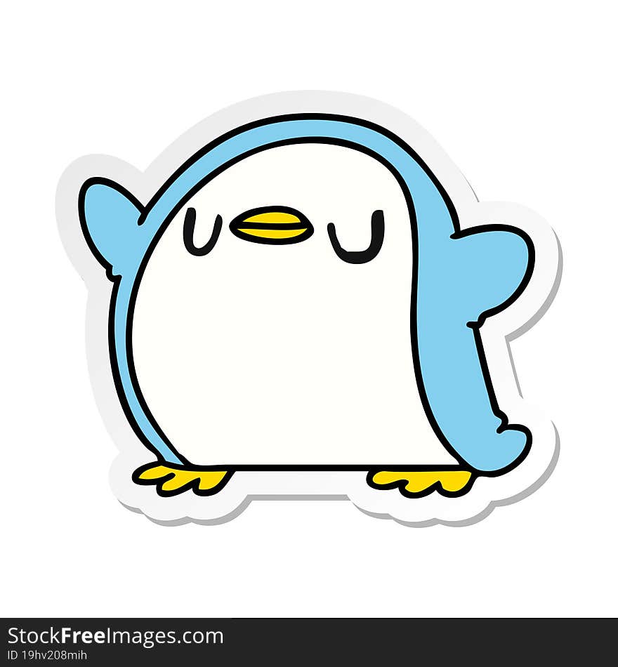 sticker cartoon kawaii of a cute penguin