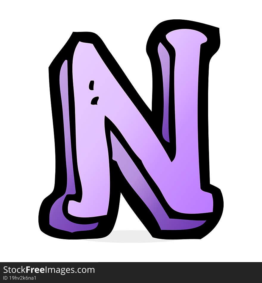 cartoon letter N