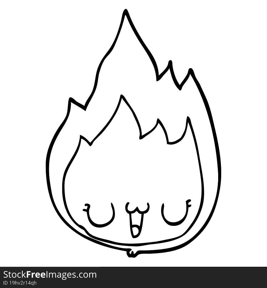 Cartoon Flame With Face