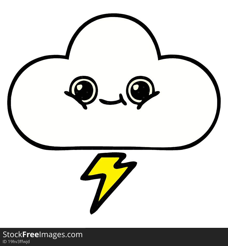 Comic Book Style Cartoon Storm Cloud