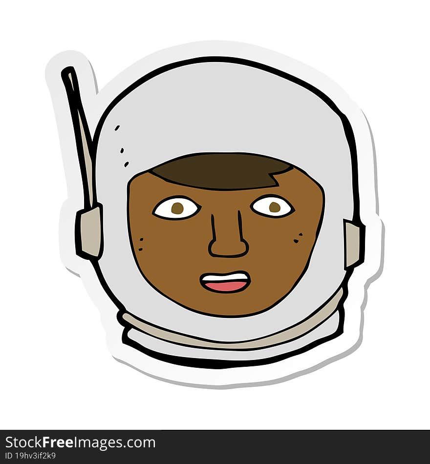 sticker of a cartoon astronaut head