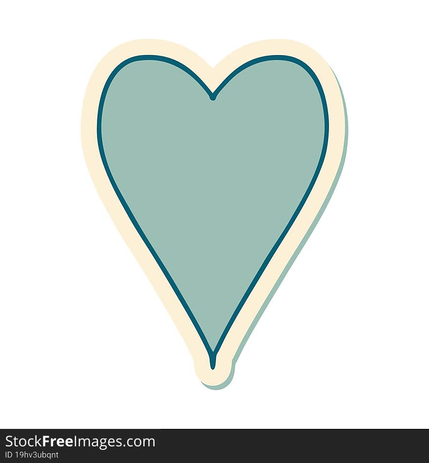 sticker of tattoo in traditional style of a heart. sticker of tattoo in traditional style of a heart