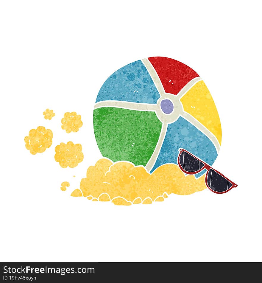 retro cartoon beach ball