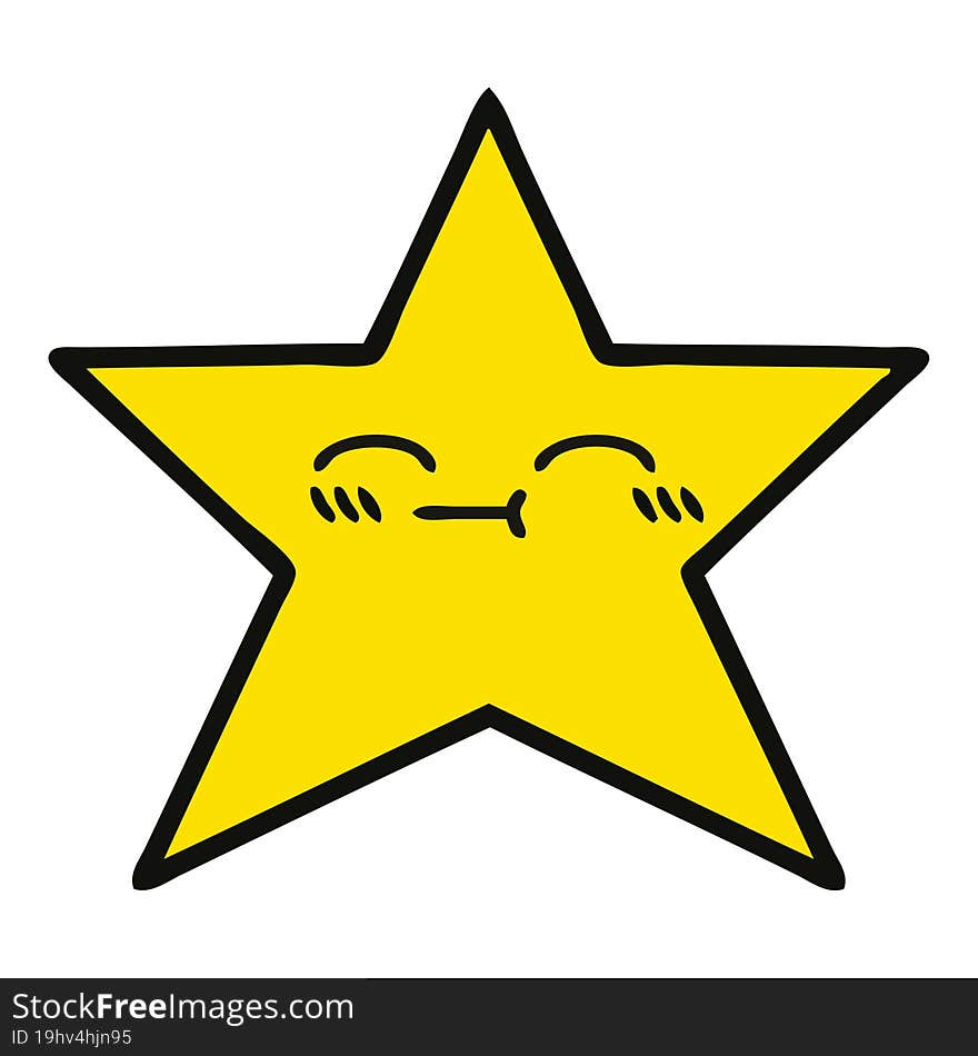 cute cartoon of a gold star. cute cartoon of a gold star