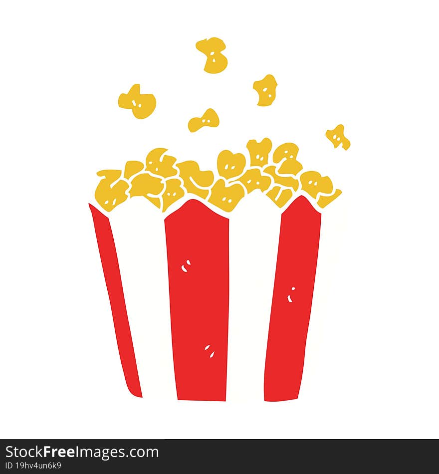 flat color style cartoon popcorn