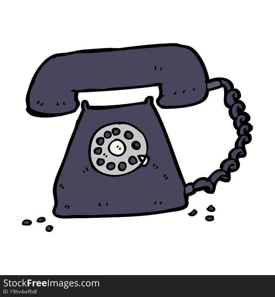 cartoon retro telephone