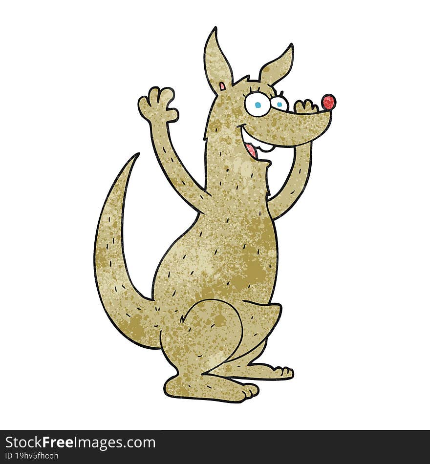 freehand textured cartoon kangaroo