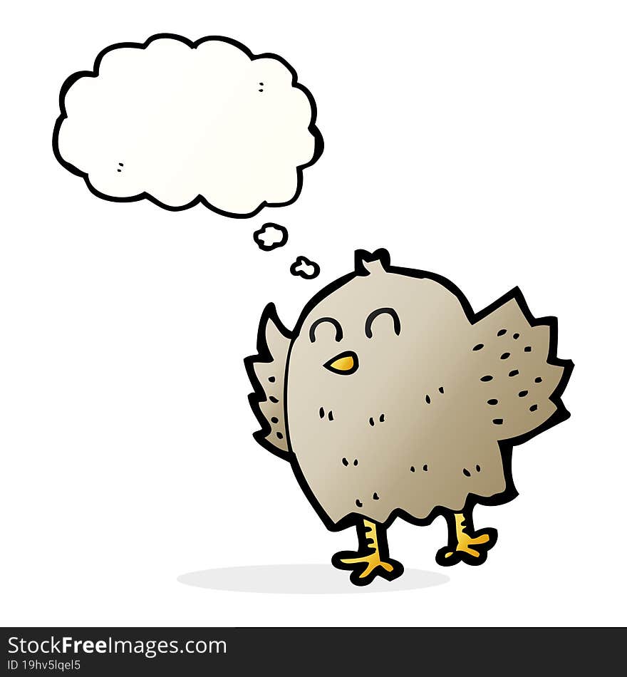 cartoon bird with thought bubble