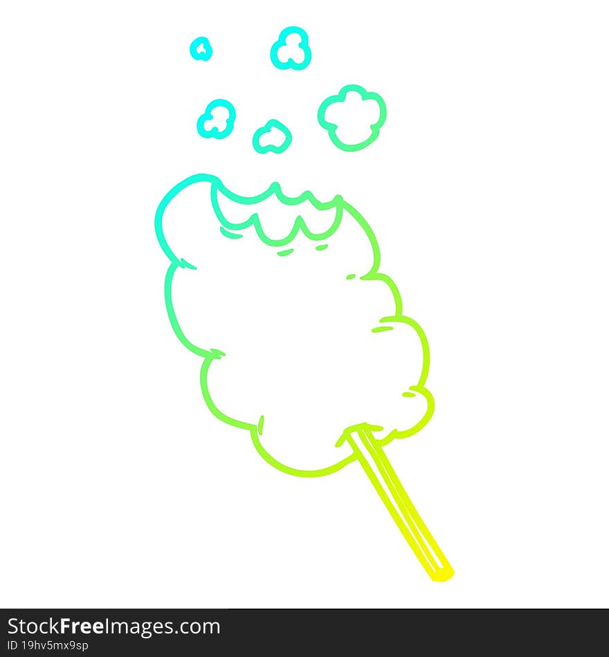 cold gradient line drawing cartoon candy floss