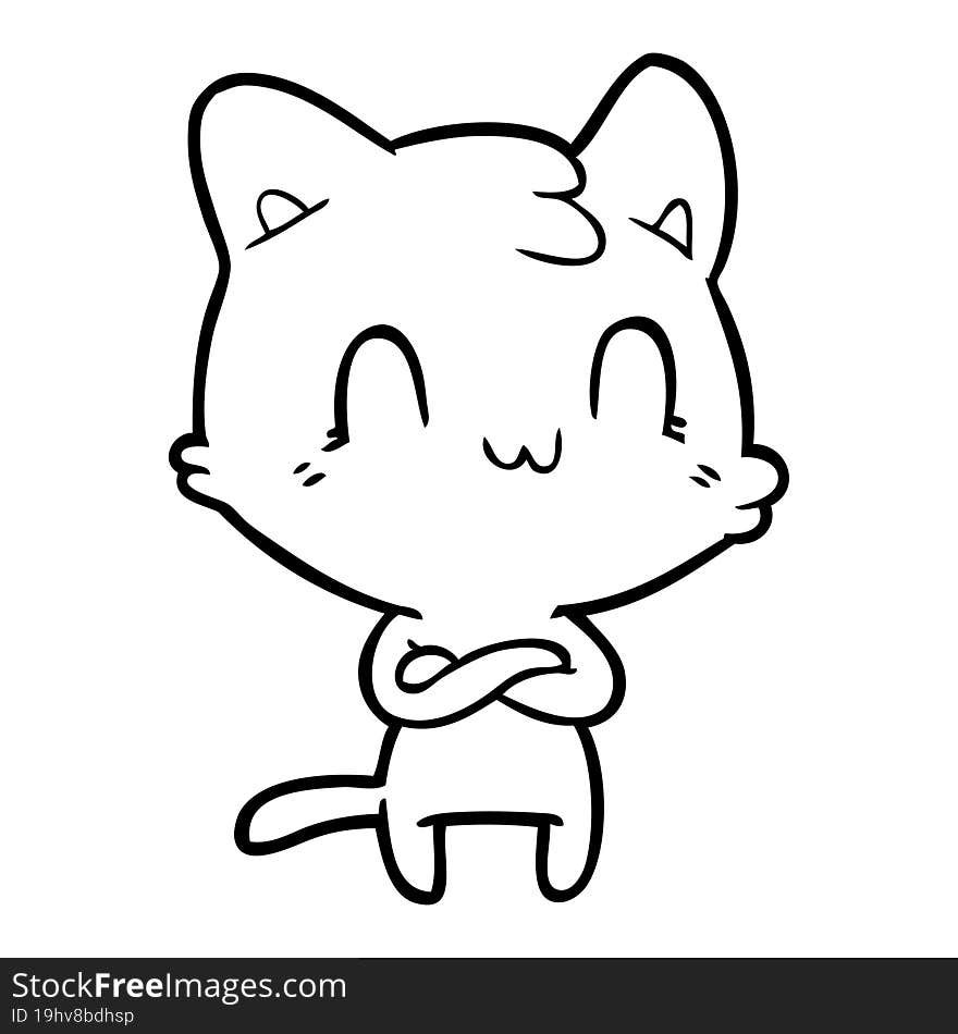 cartoon happy cat. cartoon happy cat