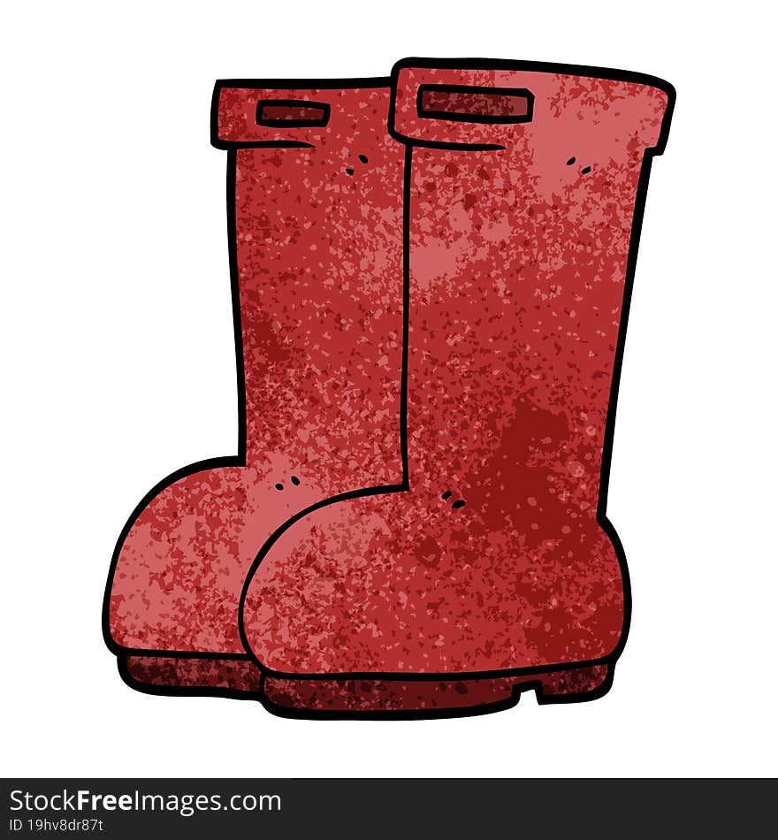 cartoon doodle red wellies