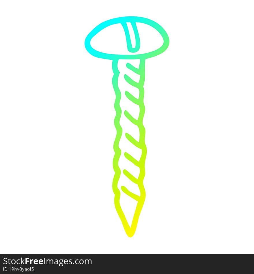 cold gradient line drawing cartoon metal screw