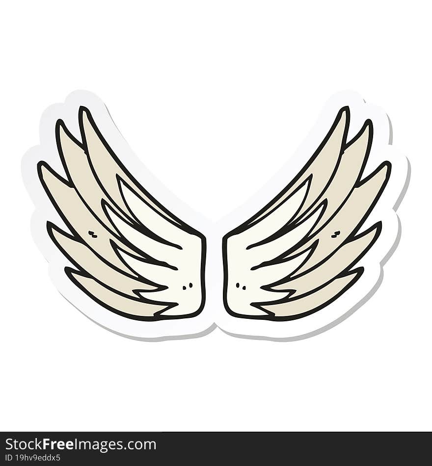 sticker of a cartoon wings symbol