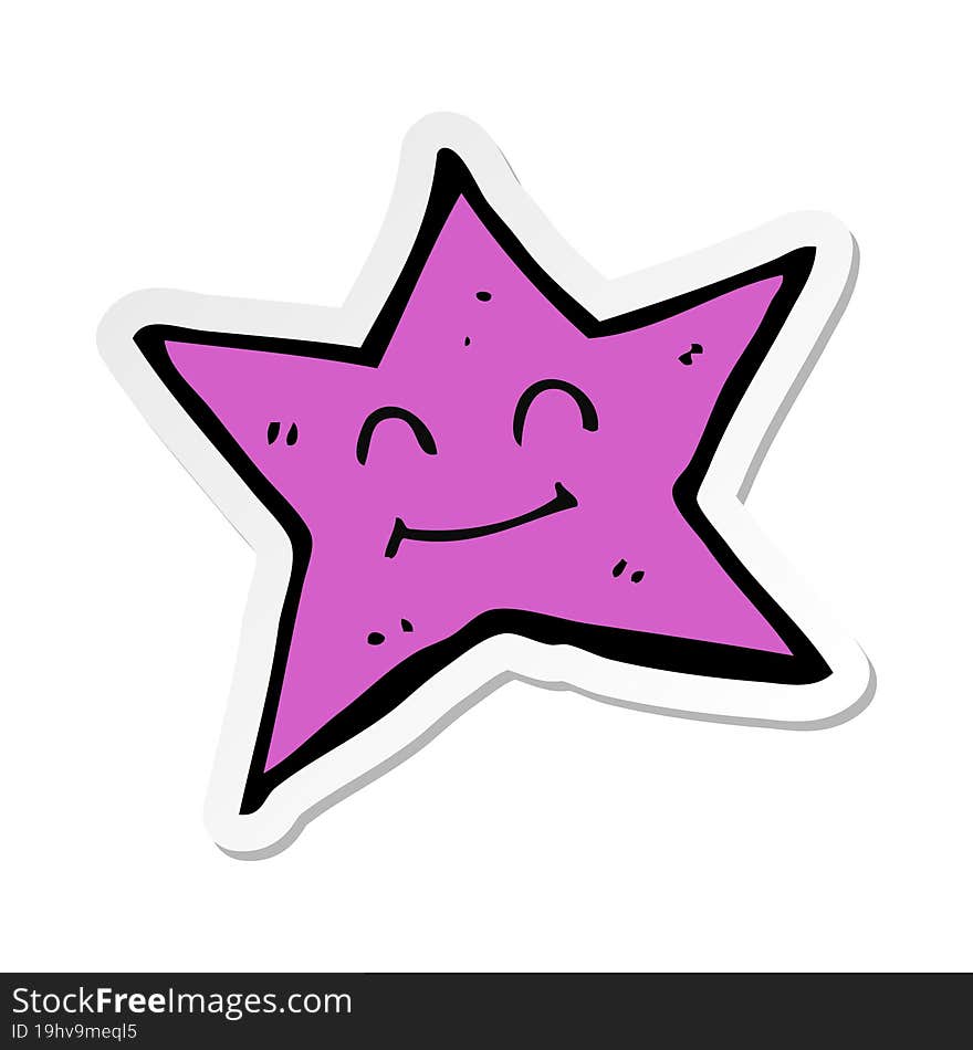 sticker of a cartoon star character