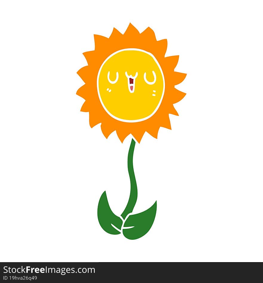 flat color style cartoon flower