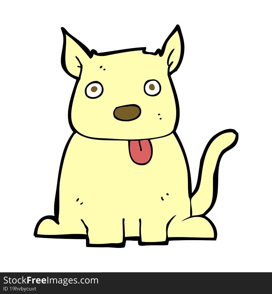 cartoon dog sticking out tongue